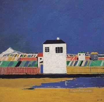 Kazimir Malevich Painting - landscape with white house 1929 Kazimir Malevich